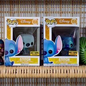 Funko Pop Unopened Lot 2 Stitch 159 Diamond Collection Sparkly & Flocked Figures